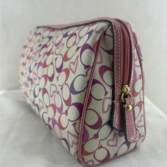 Coach Multicolor Signature Heart Print Cosmetic Pouch - Picture 2 of 8